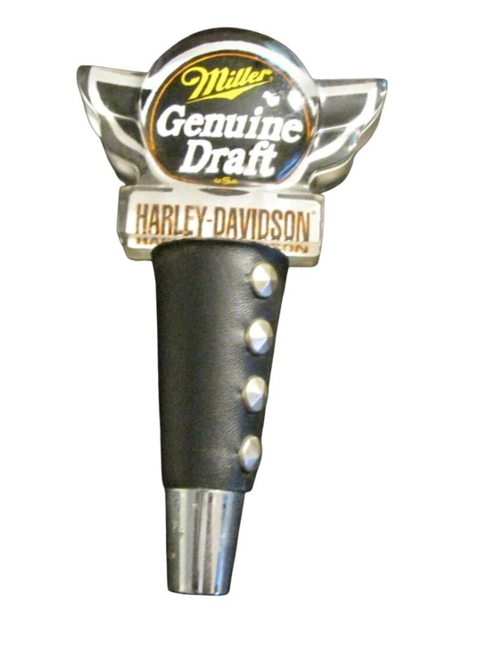 Miller Genuine Draft Harley Davidson Motorcycle Jacket Draft Beer Tap Pull Handl